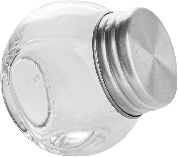Restaurantware Vetri 2 Ounce Mini Favor Jars 100 Durable Candy Jars - With Wide Spout Chrome Lid Clear Glass Candy Jars Dishwashable