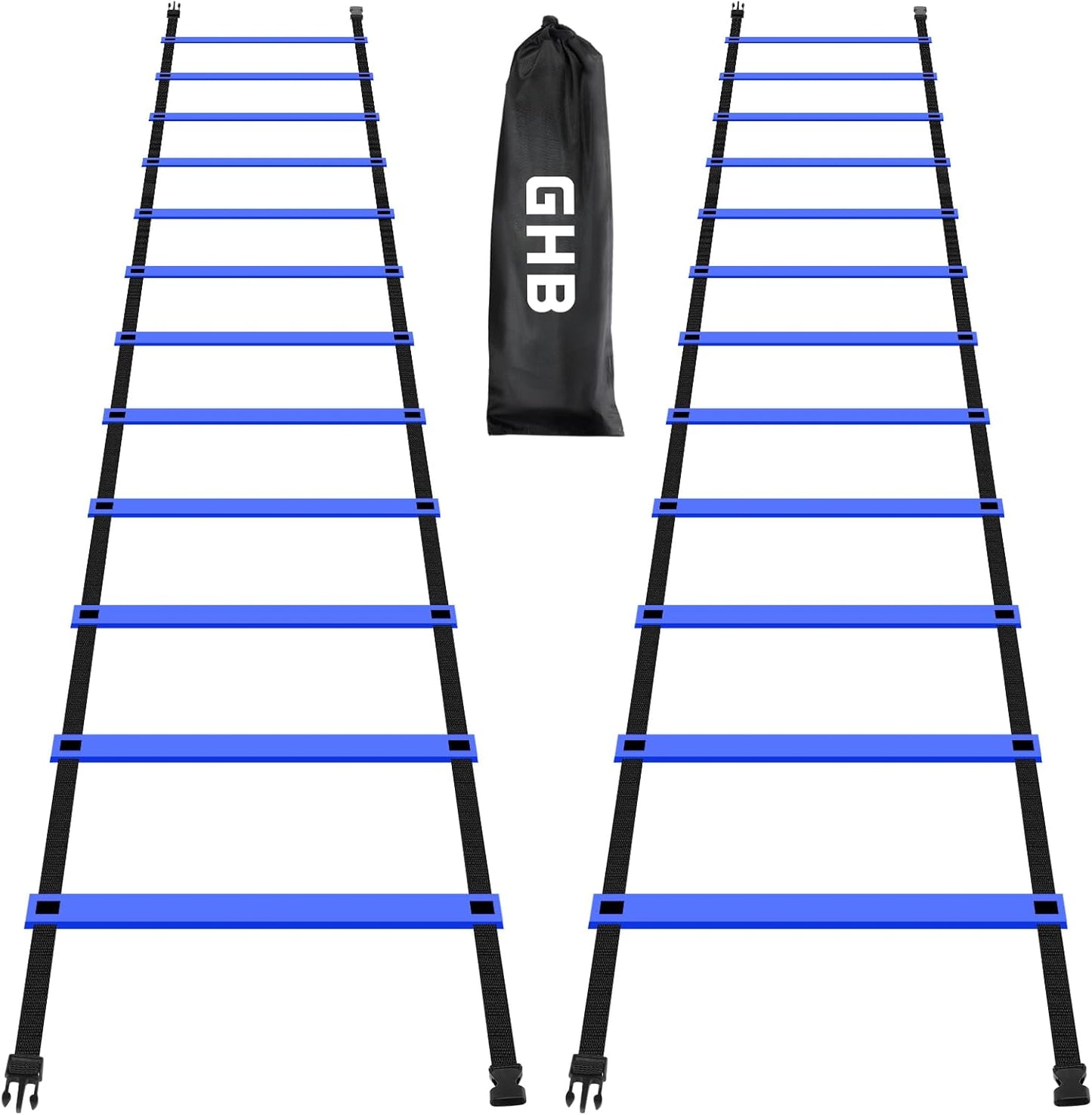 GHB Pro Agility Ladder Agility Training Ladder Speed 12 Rung 20ft with Carrying Bag