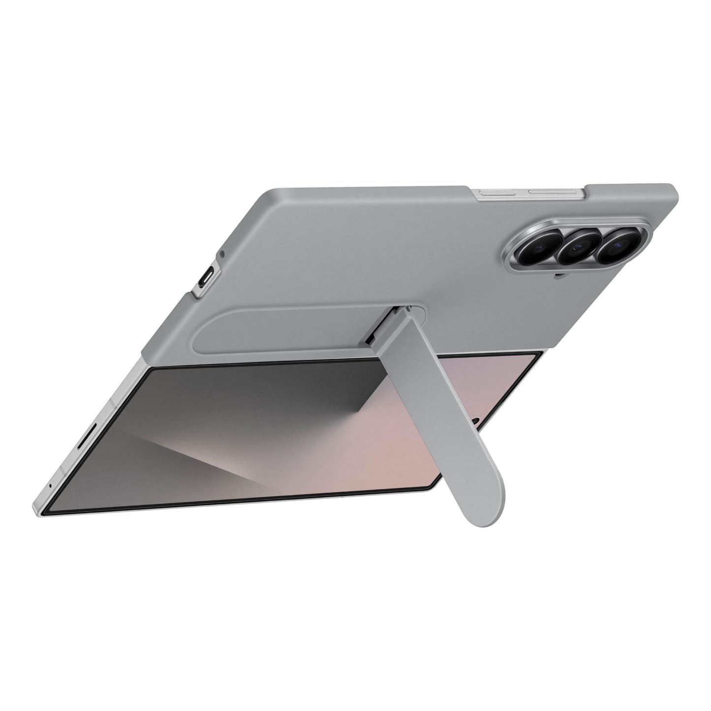 Samsung Galaxy Z Fold7 Silicone Phone Case, Protective Cover With Stand, Secure Grip, Soft, Comfortable Design, Us Version, Gray