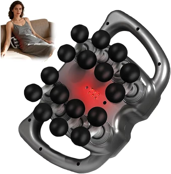 16-Drive 8-Head Massage Gun Set, Deep Tissue Percussion Massager with 16 Massages Heads, Red Light Therapy, Quiet Muscle M...