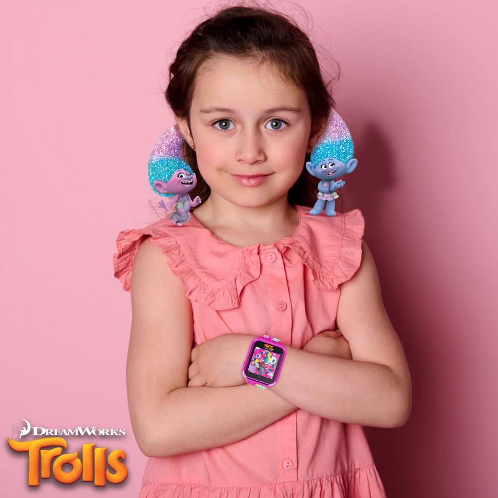 Dreamworks Trolls World Tour Kids Smartwatch With Selfie Video Camera Alarm Stopwatch Games Voice Recorder Calculator Step Calor