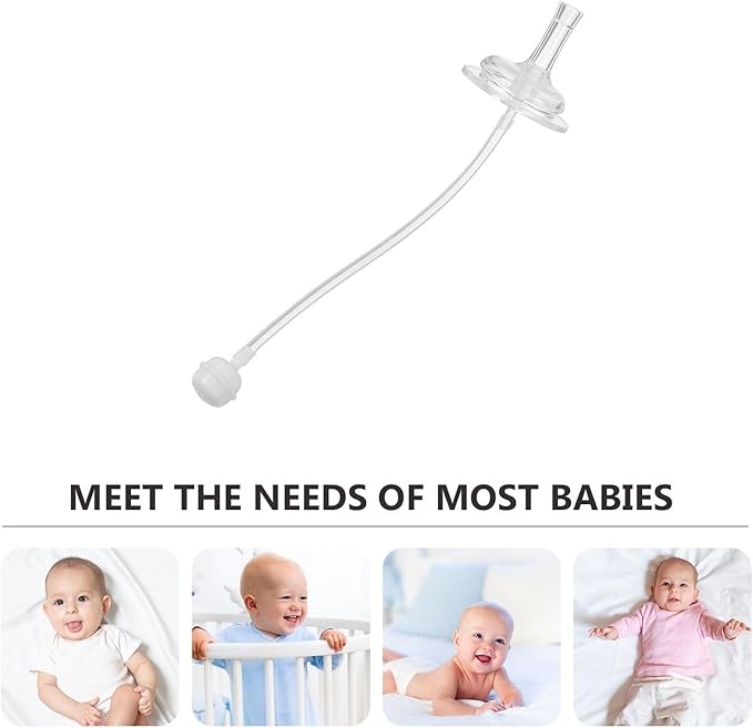 Veemoon 8pcs Baby Bottle Straws Replacement Baby Learner Cup Silicone Straws Kit Boys and Girls Wide Mouth Drinking Bottle Sucker No Leakage Drinking Tools for Milk Water Feed Boy Girls (1.96 Inch W)