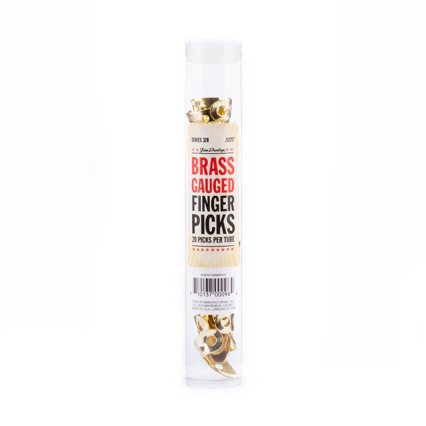 Jim Dunlop 37R.0225 Brass Fingerpicks, .0225, 20/Tube