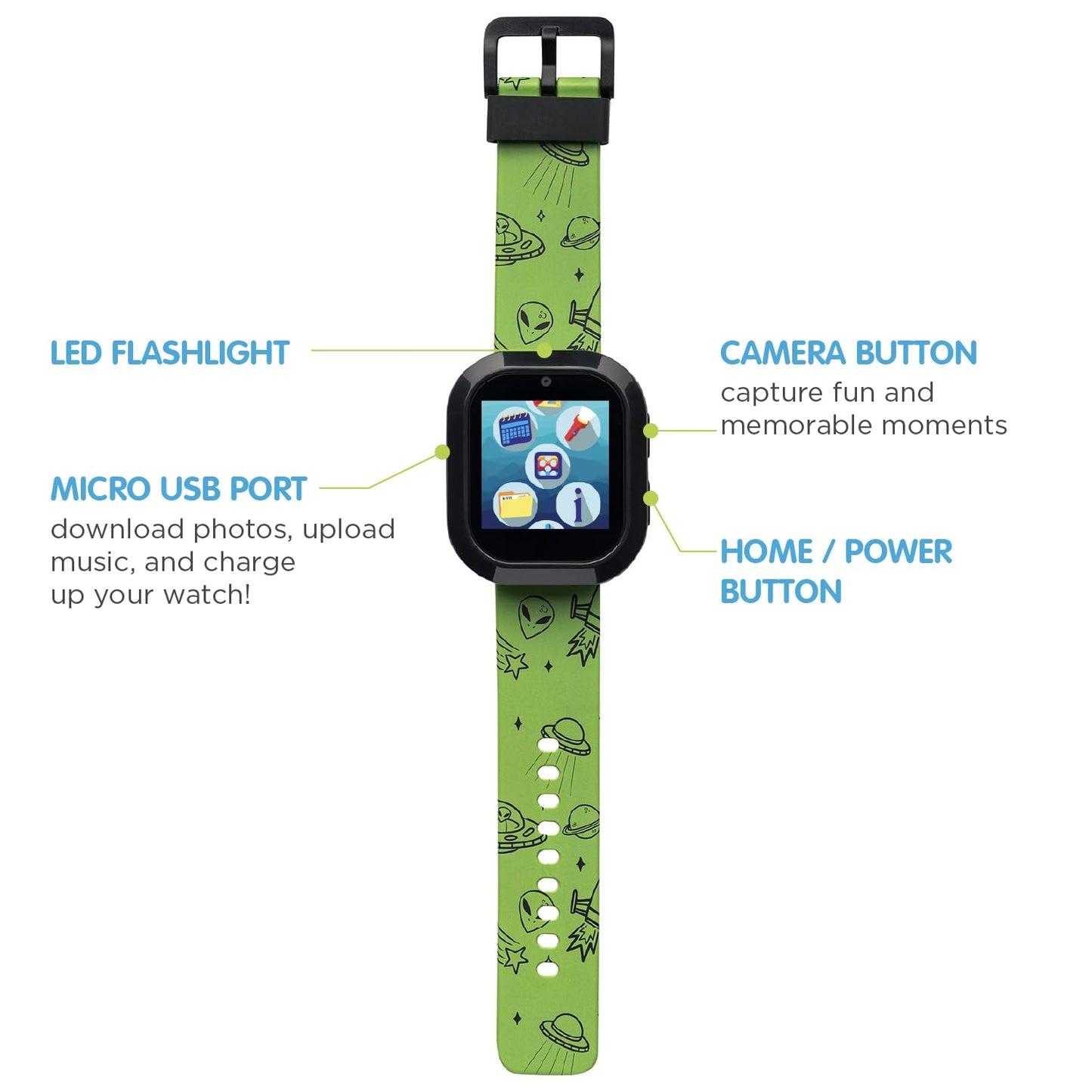 Playzoom Kids Smartwatch With Bluetooth Speaker Set - Fun And Educational Smart Watch For Boys And Girls, Perfect Travel Toy And