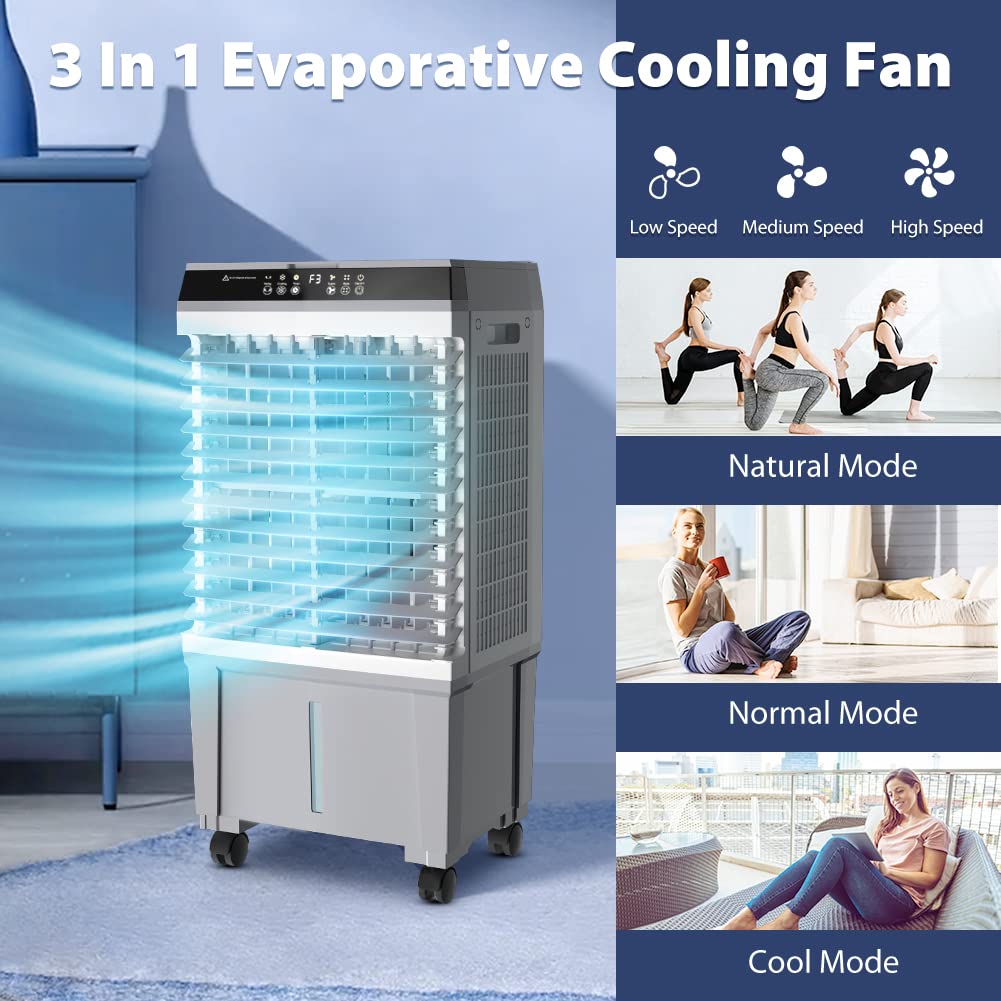 Lifeplus Evaporative Air Cooler, 1800Cfm Windowless Air Conditioner Portable For Large Room Commercial Garage Outdoor, 3 In 1 Sw