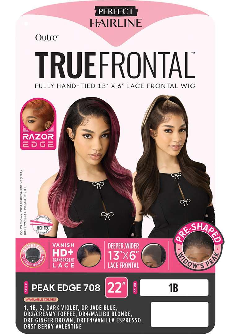 Outre Lace Front Wig -Perfect Hair Line 13X6 - True Frontal Peak Edge 708 (DARK BROWN 2)