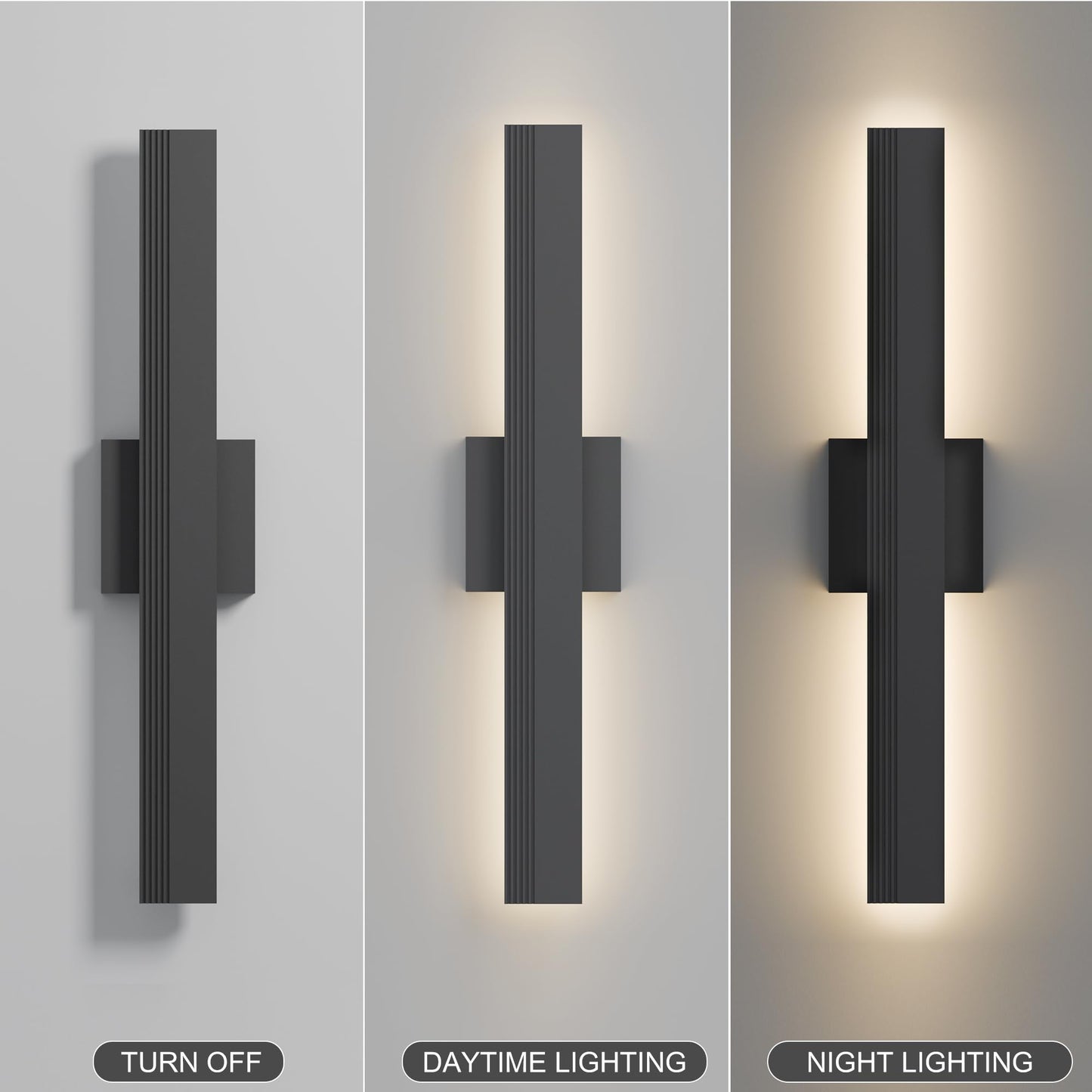 Lamqee 23.6 In Aluminum Long Outdoor Wall Light  3000K 1600Lm Integrated Led Waterproof Ip65  Linear Modern Exterior Lighting Fixtures Wall Mount Outside Sconce For House Porch Patio Garage Front Door