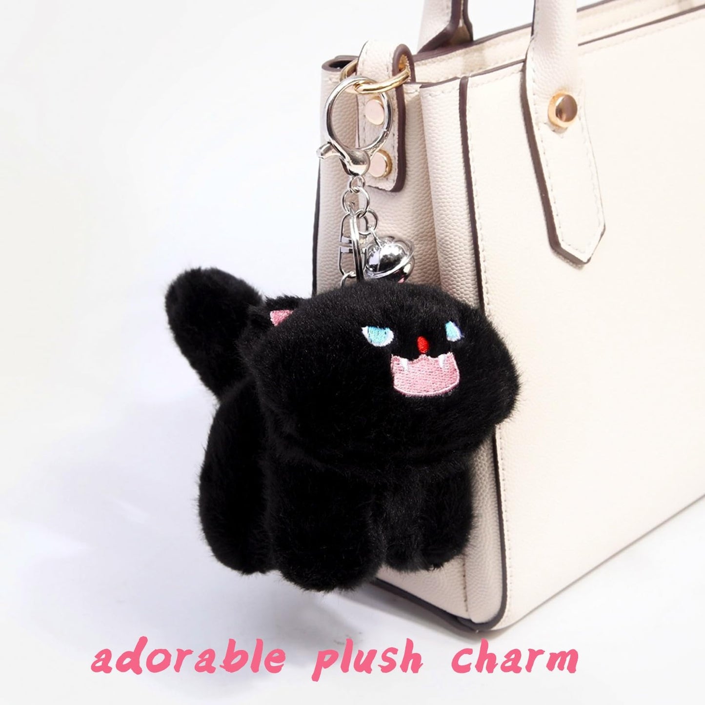 Cat Keychain Plush Black Cat Gifts Cute Keychains for Women Cat Lovers Gifts For Women Kawaii Cat Mom Backpack Accessories Bag Charms Halloween Keychain Christmas Gifts For Cat Lovers Kawaii Stuff