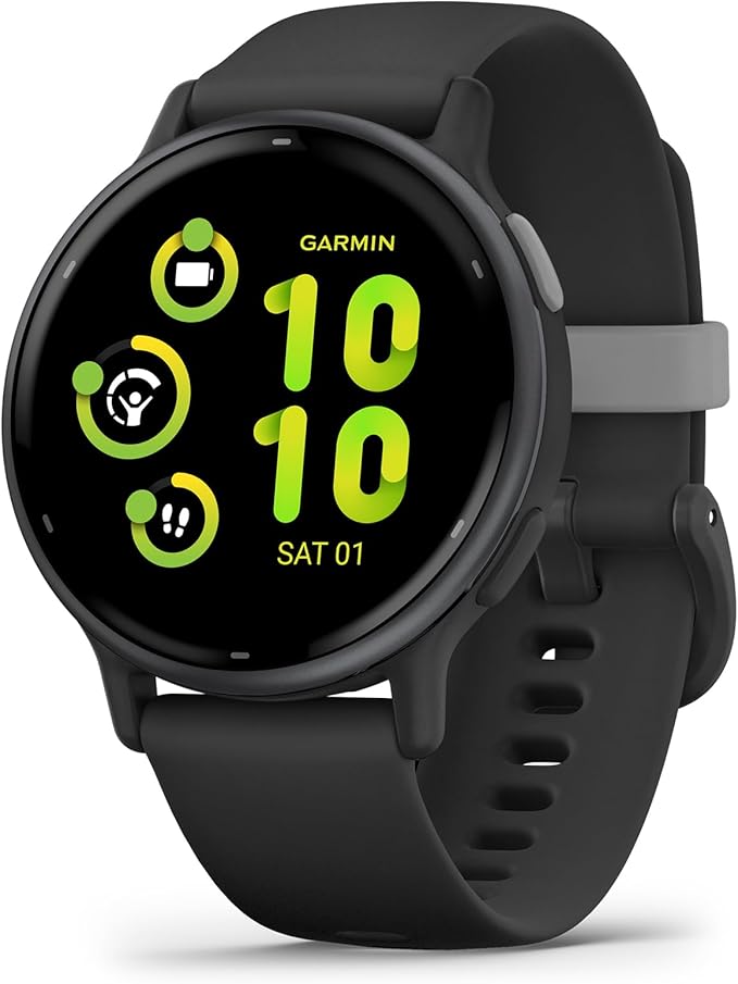 Garmin Vívoactive 5, Health and Fitness GPS Smartwatch, AMOLED Display, Up to 11 Days of Battery, Slate Aluminum Bezel wit...