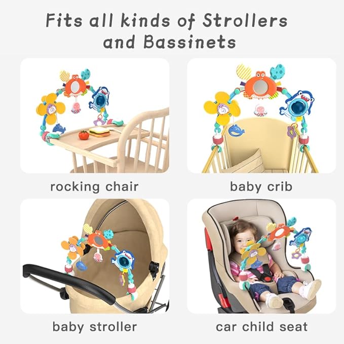 Eners Baby Play Arch Crib Mobile, Activity Arch Toy, Crib Toys for Babies Boys Girls (Blue)