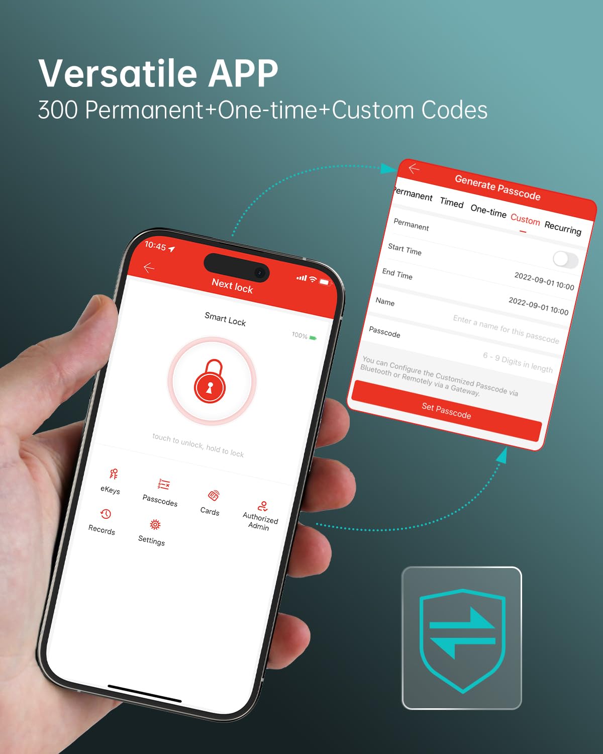 Smart Locks for Front Door, Hornbill Keyless Entry Door Lock Deadbolt with Handle Set, App Control, Touchscreen Keypad, Bluetooth Keyfobs Code Unlock, Satin Nickel
