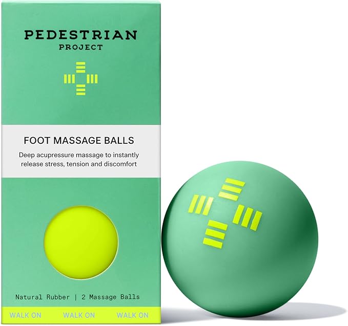 Pedestrian Project Foot Massage Balls (2-Pack) — Smooth Rubber Trigger-Point Tools for Plantar Fasciitis, Arch & Heel Pain...
