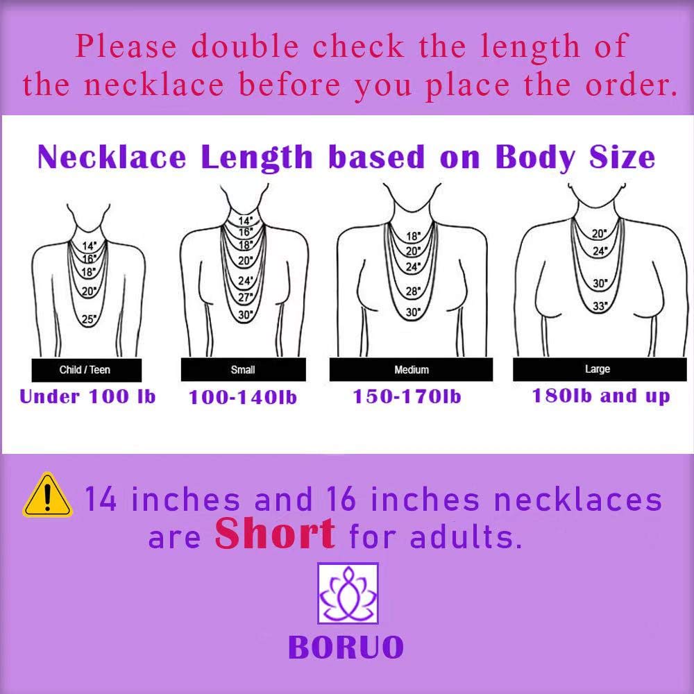 BORUO 925 Sterling Silver Box Chain Necklace, 1mm Solid Italian Nickel-Free Lobster Claw Clasp 16 Inch