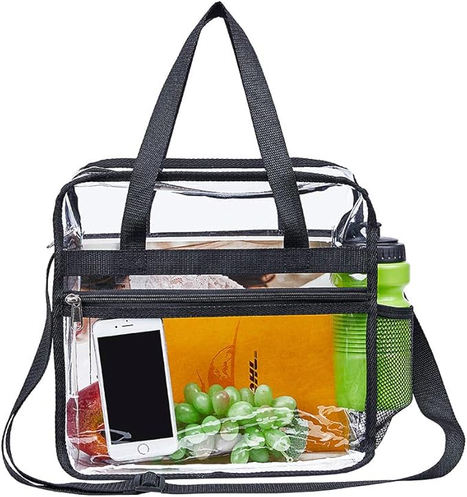 Clear Bag Stadium Approved, Security Approved Clear Tote Bag,12" x 12" x 6"