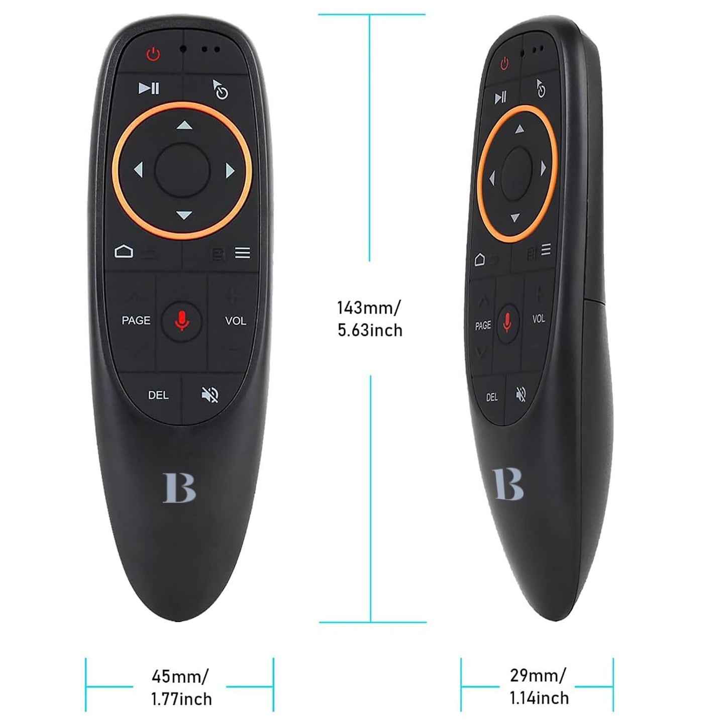 BL Air Mouse Remote Control, Voice Remote 2.4G RF Wireless Remote Control with 6-Axis Gyroscope IR Learning, USB Air Mouse Remote for PC Smart TV Android TV Box HTPC Laptop Projector Android Windows