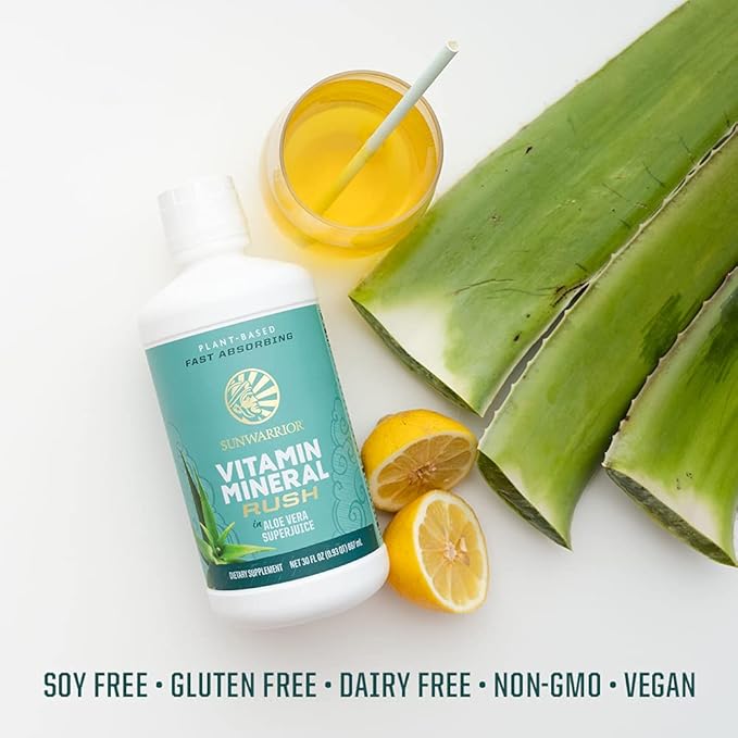 Sunwarrior Liquid Multivitamin Supplements & Minerals Vegan Plant-Based with Aloe Vera for Men and Women | Energy & Immune Support Gluten Sugar Dairy Free | 30 Fl Oz