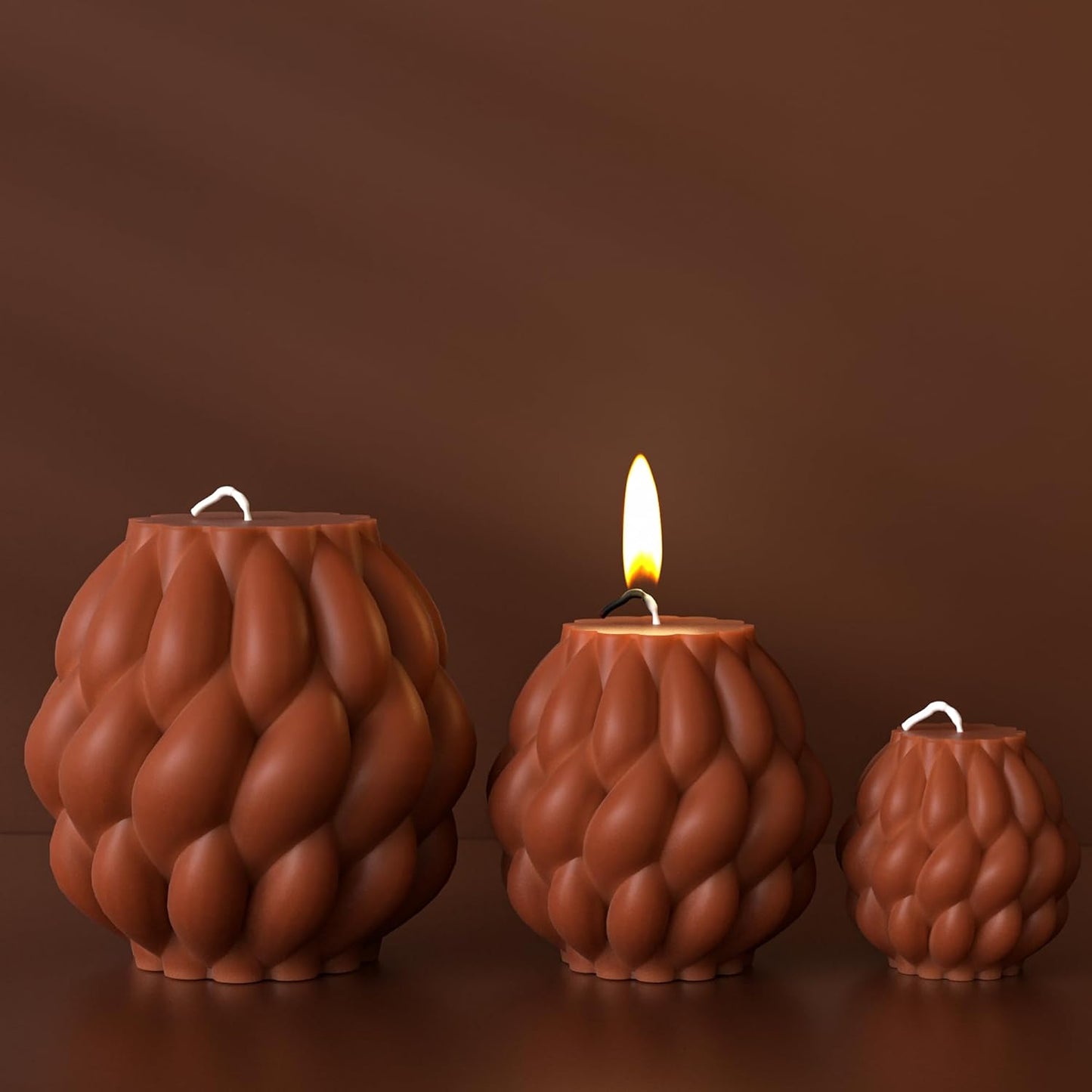 3 Pack Spiral Ball Cylinder Soap & Candle Mold - Silicone 3D Molds for Candy & Home Decor - Resin Casting & Making Molds