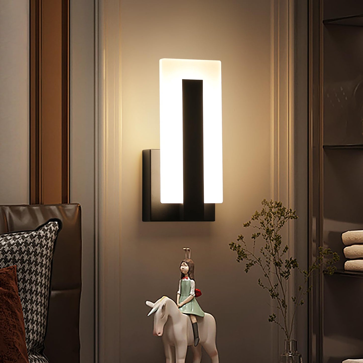 Pasoar Hardwired Wall Sconce 7W LED Acrylic Light, Warm White 3000K, Model 3069, 1 Pack