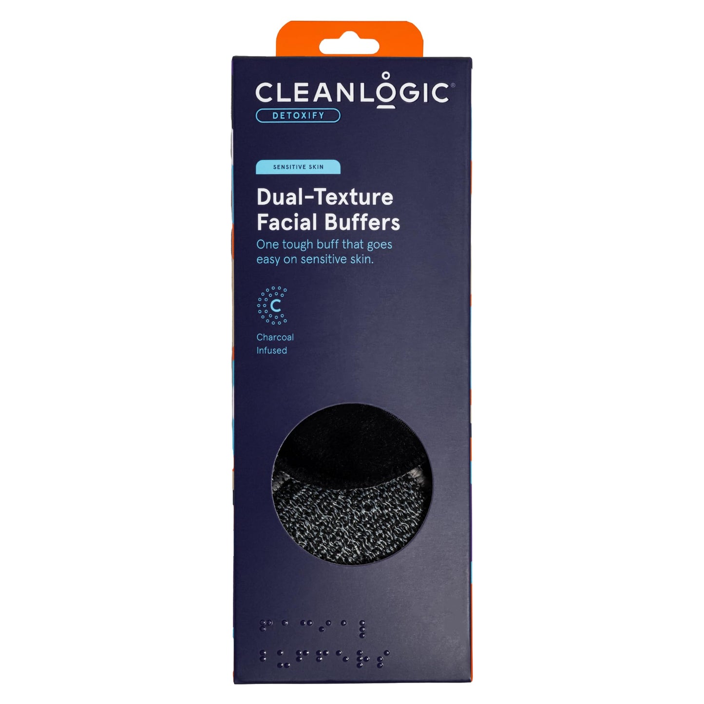 CleanLogic Detoxify Dual Texture Facial Buffer, Certified Organic, 3 Packs (Pack Of 6)