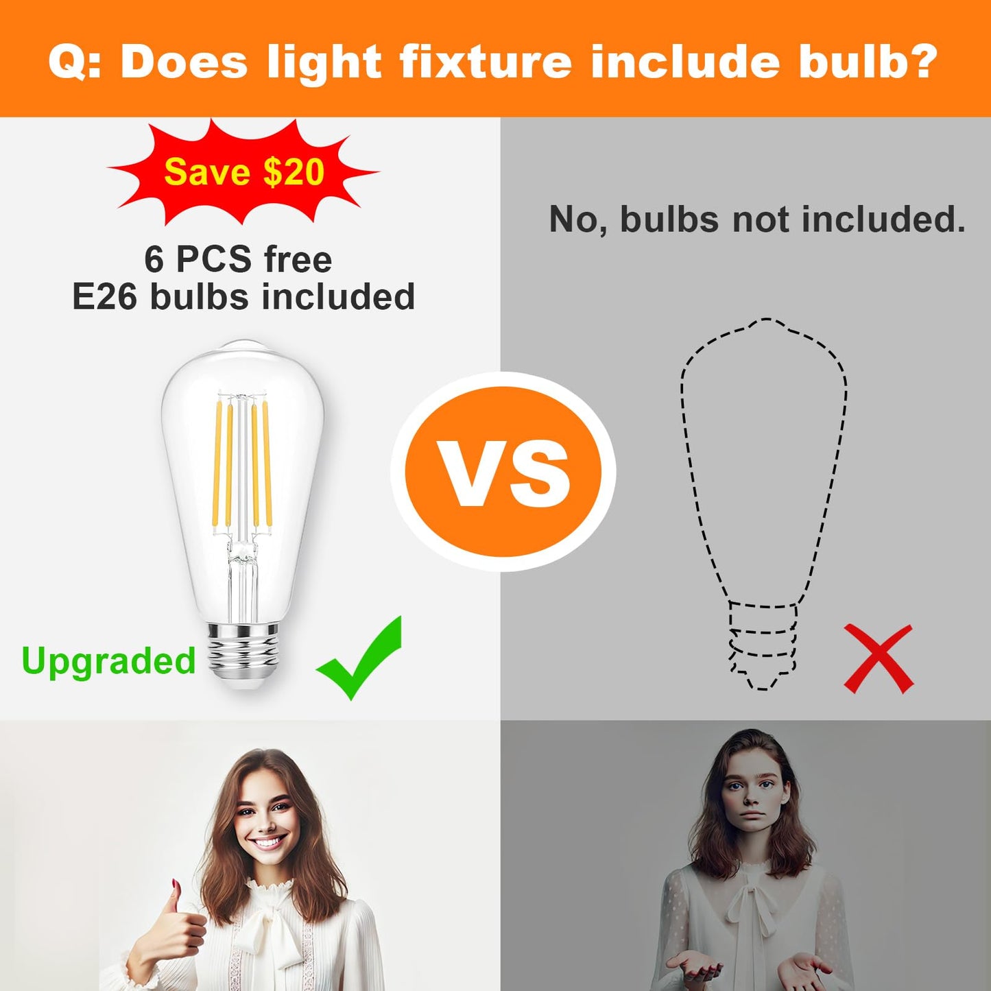 DINGLILIGHTING 6-Light Bathroom Vanity Light Fixtures, Milky White Glass Shade, Brushed Nickel, Metal