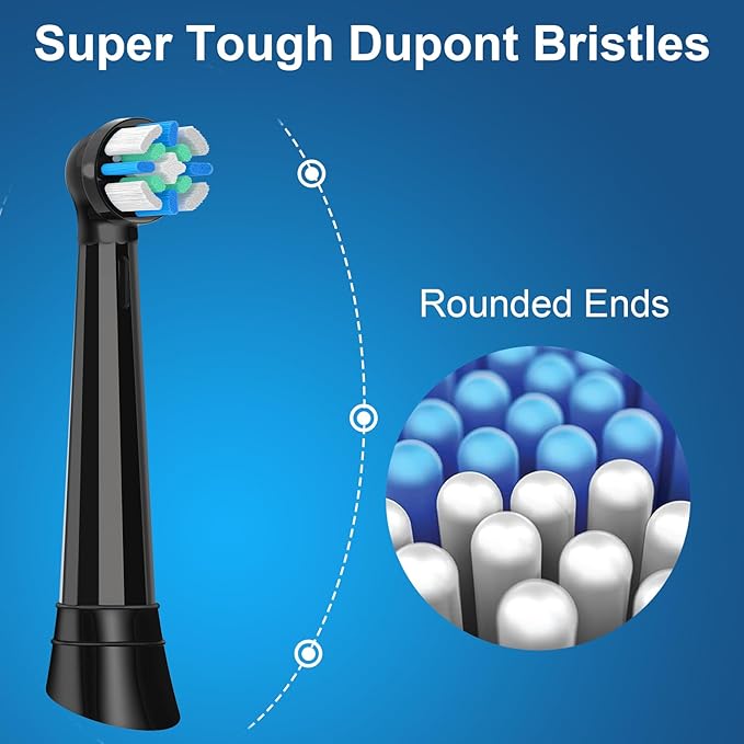 8 Pack iO Replacement Heads Compatible with Oral B iO, for Oral B iO 2/3/4/5/6/7/8/9/10 Series Electric Toothbrushes, Extended Bristles to Remove Deep-Seated Plaque, Black/White