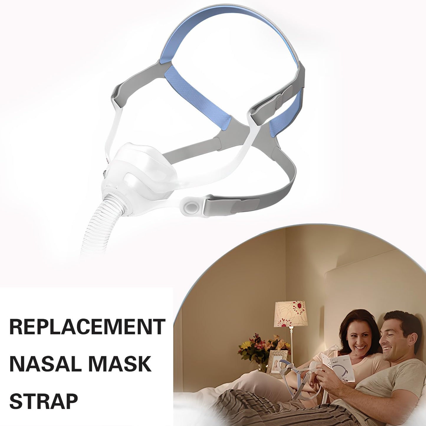 USNUANNU 2Pcs Replacement Universal Nasal Guard Headgear, Replacement Headgear for ResMed Mirage FX Nasal Guard, Breathing Machine Accessory for Mirage FX Elastic Fabric Strap