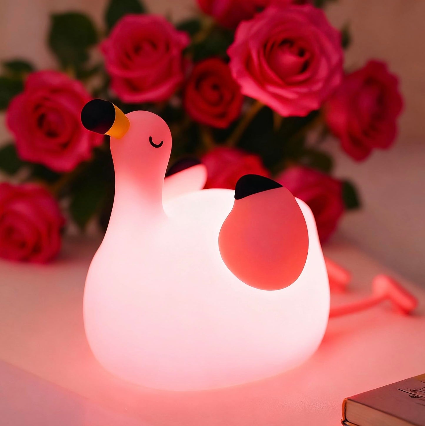 Yr Yrhh-Pet Flamingo Cute Night Light  Flamingo Decor Kids Squishy Lamp  Girls Pink Xams Gifts Trendy Stuff Toys  Rechargeable Dimmable Silicone Led Nightlight  Baby Nursery Dorm Kawaii Bedside Lamps