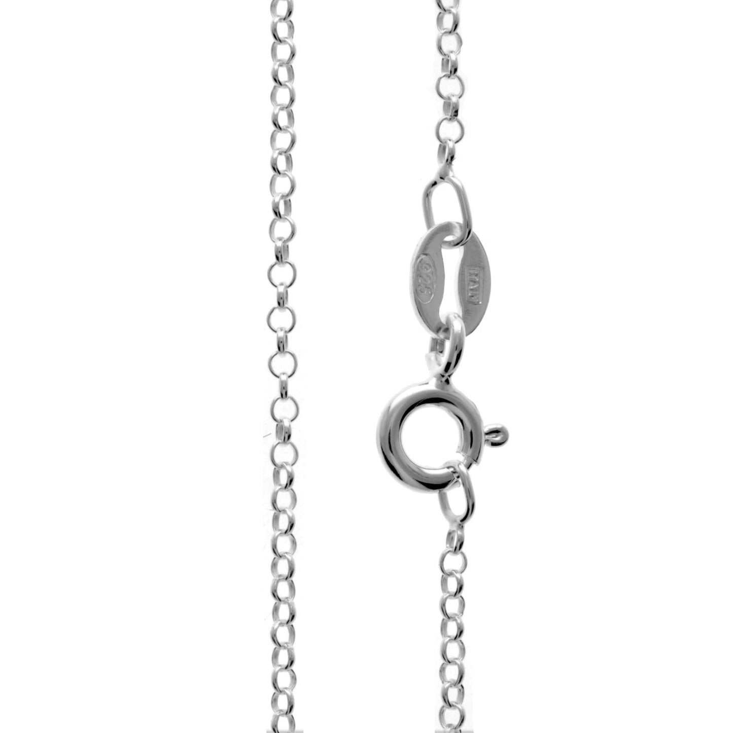 SilverAmber Jewellery UK - 925 Sterling Silver Delicate Italian Belcher-Rolo 1.62 mm Thin Chain Necklace - 20 - GCH00620