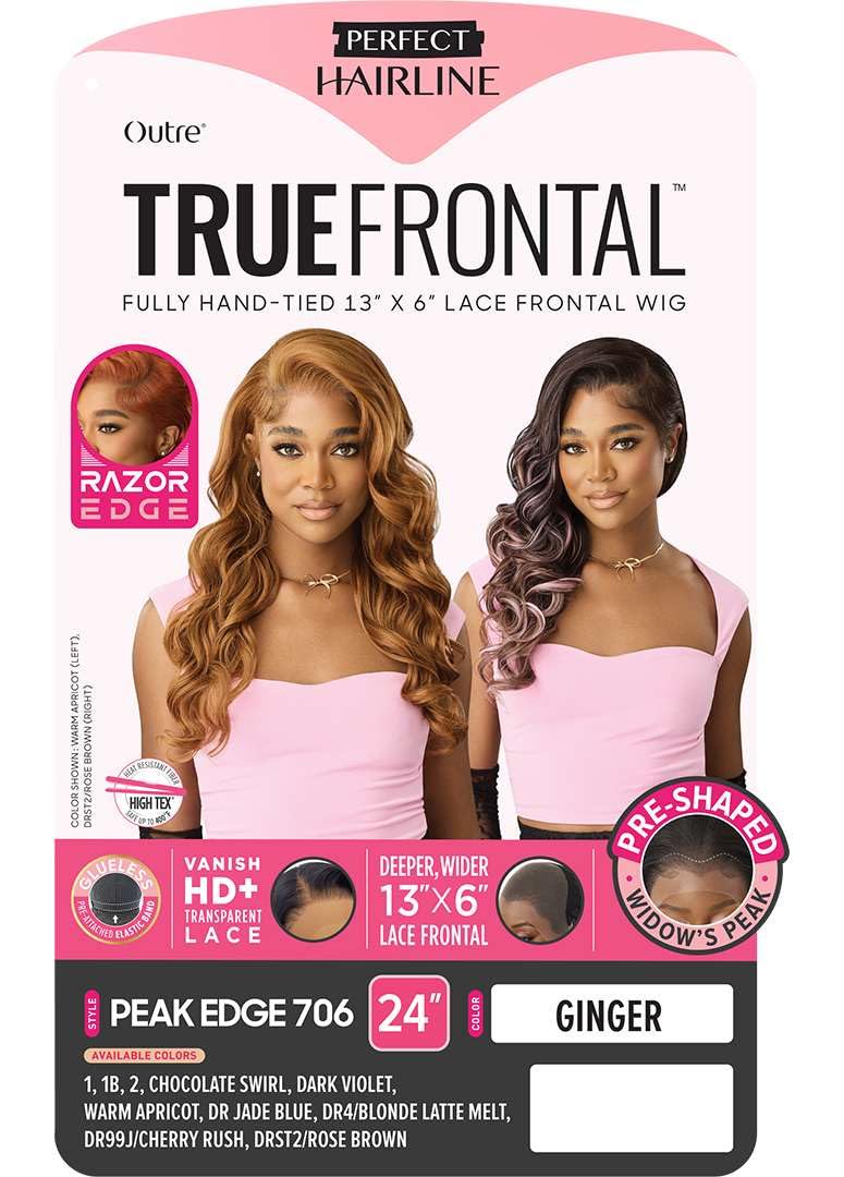 Outre Lace Front Wig -Perfect Hair Line 13X6 - True Frontal Peak Edge 706 (OFF BLACK 1B)