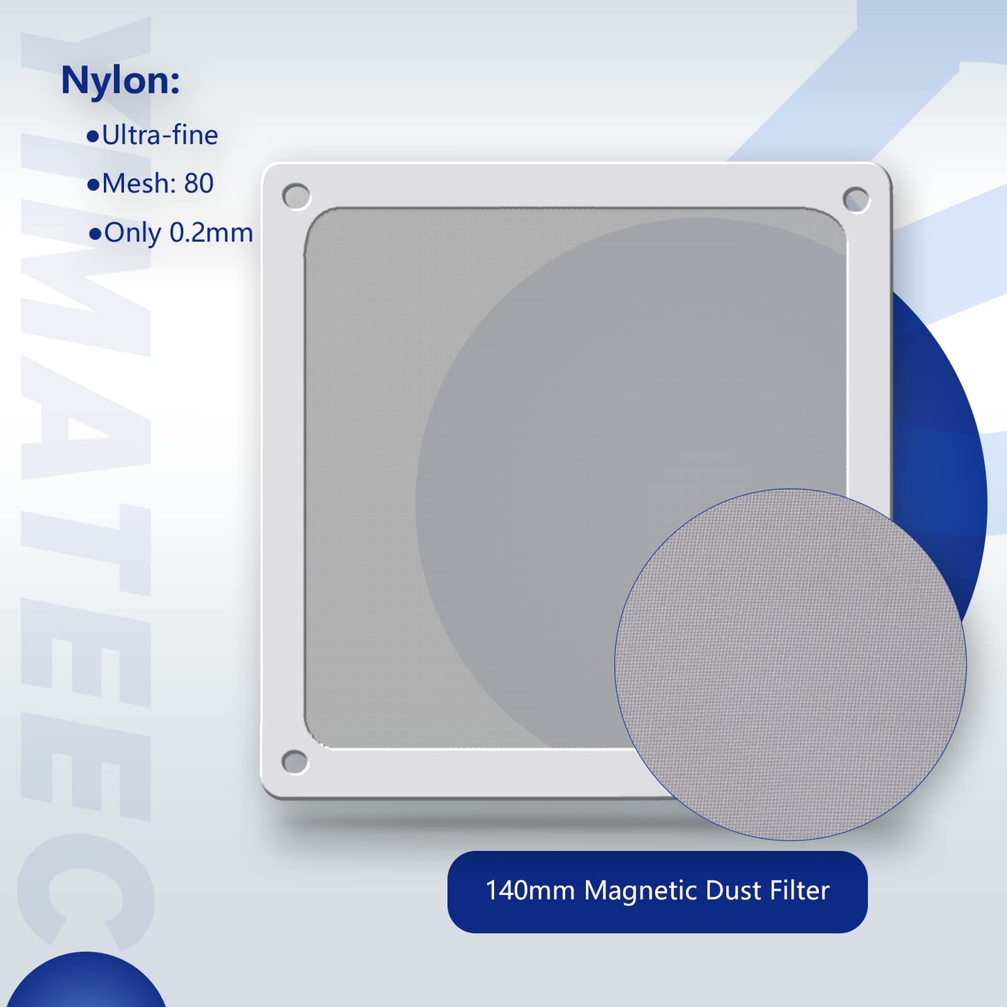 Dust Filter Pc 140Mm For Computer Cooler/Psu/Routers Nylon 80 Mesh, Magnetic Frame Pc Fan Dust Mesh Pc Cooler Filter Dustproof C
