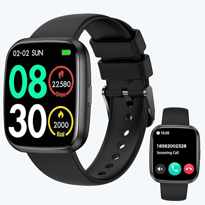 Smart Watches for Men/Women, 1.75" Bluetooth Call, AI Voice Smartwatch, 24/7 Heart Rate Monitor, Blood Pressure/SpO2/Sleep...