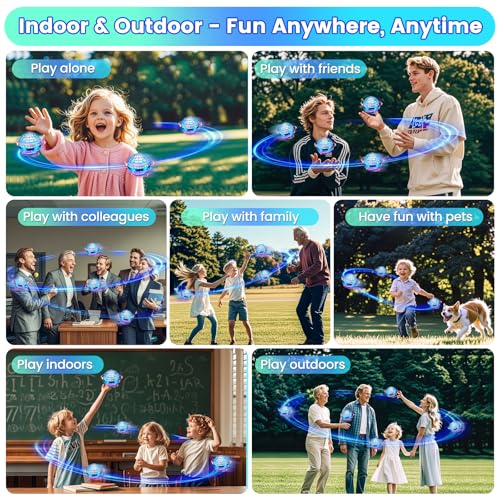 NWLAEWR Flying Orb Ball Toy, 2026 Upgrade Hand Controlled Hover Ball with LED Lights, 360° Rotating Boomerang Globe Cool M...