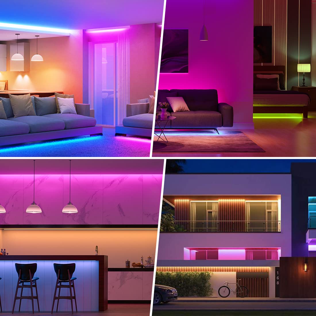 Btf-Lighting Rgbw Led Strip With Rf Remote Control, 5050Smd, Dc5V/Dc12V/Dc24V, White, Model Lm091
