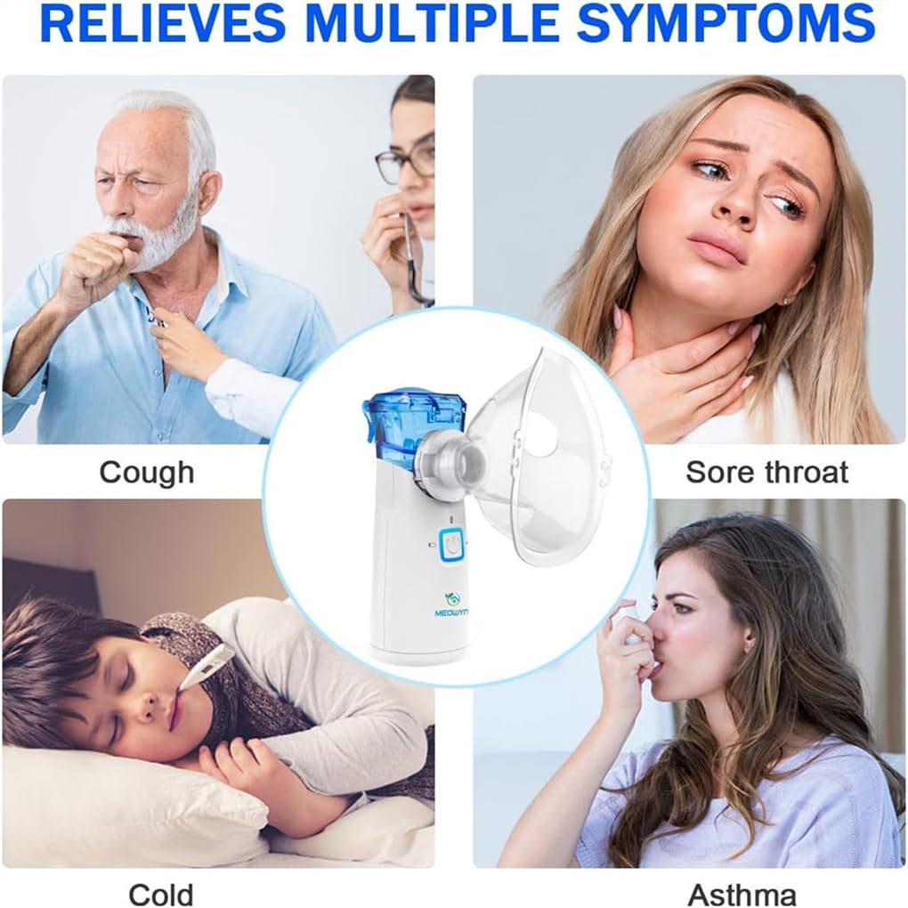 Meowyn Nebulizer Machine for Adults & Kids, USB-C Rechargeable Nebulizer with Portable Design, Easy to Use & Clean, Silent, Efficient Atomization for Home and Travel Use