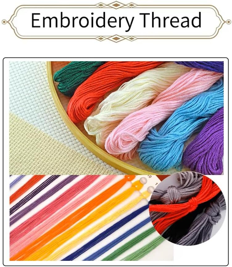 Threadhaven Cross-Stitch Kit 14CT Aida Counted Embroidery Complete Set with Fabric, Threads, Needles & Chart-Premium Beautiful Girls Design for Adults & Beginners- Knowledge is Power. 14.1''×14.1''