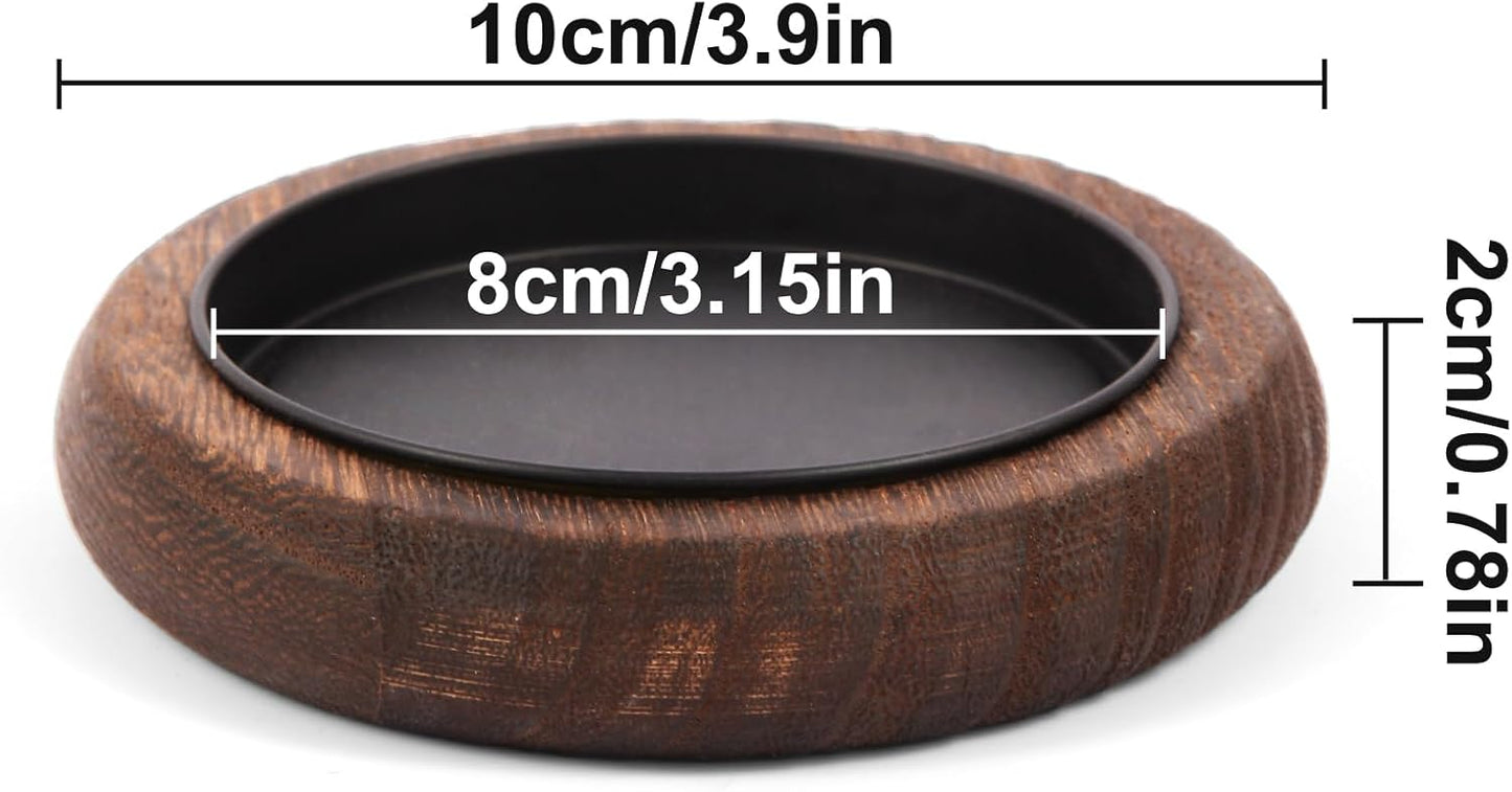 Wood Candle Holder Farmhouse Decor Wooden Pillar Candles Tray for Table Centerpiece Small Decorative Tray Riser Round Wooden Plate Pedestal Stand for Coffee Table for Christmas Decor Mu-4