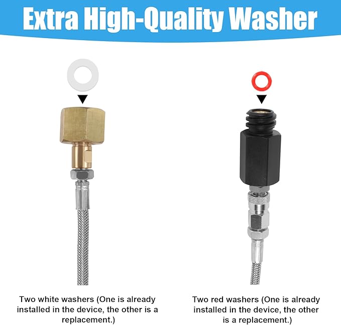 Soda Maker Adapter Soda Maker Connector, CO2 Tank CO2 Cylinder Adapter with Stainless Steel Hose, CGA320 to TR21-4 Carbonated Water Maker for Fizzi One Touch Jet Ninja