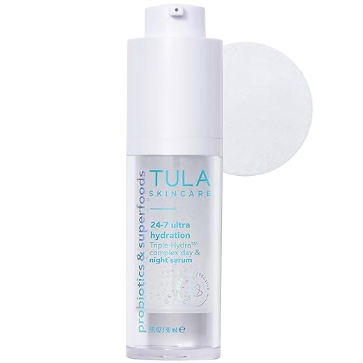 TULA Skin Care 24/7 Ultra Hydration - Triple Hydra Complex Day & Night Serum, Plumps Skin & Delivers Moisture While Reduci...