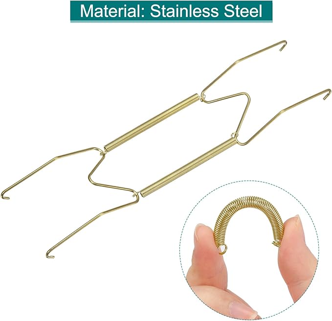 uxcell 4Pcs Plate Hanger, 10 Inch W Type Stainless Steel Invisible Wall Plate Hangers for Decorative Plates, Gold