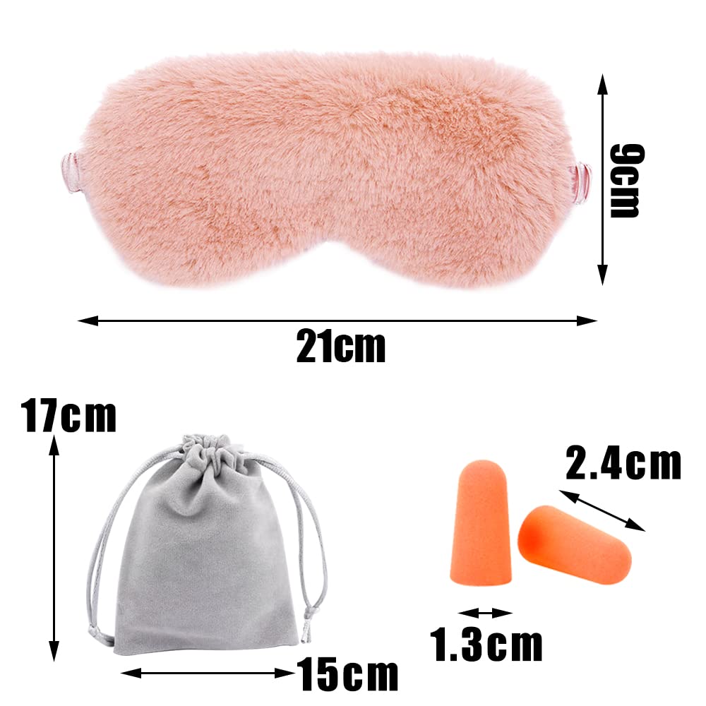 4 Pcs Plush Sleep Masks, Ultra Cute Soft Eye Cover, Blindfold Travel Masks for Kids Men Women(Random Color)