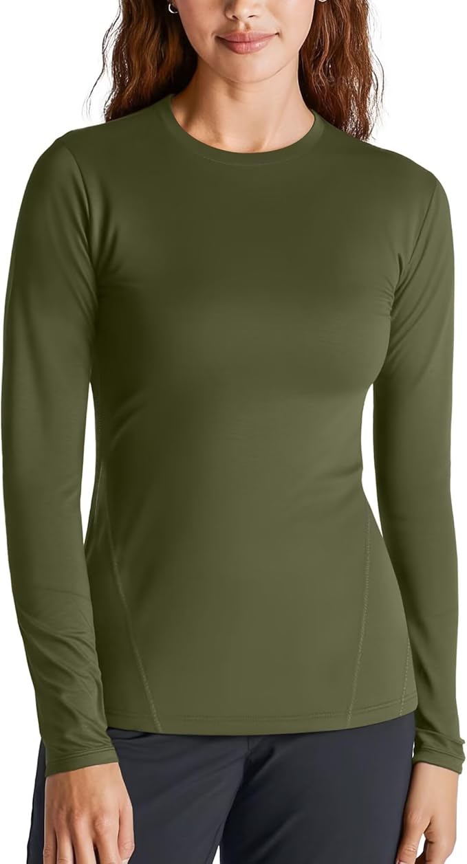 Zengjo Womens Thermal Tops Lightweight Long Sleeve Running Workout Shirts Cold Weather Athletic Baselayer Soft Fitted Warm