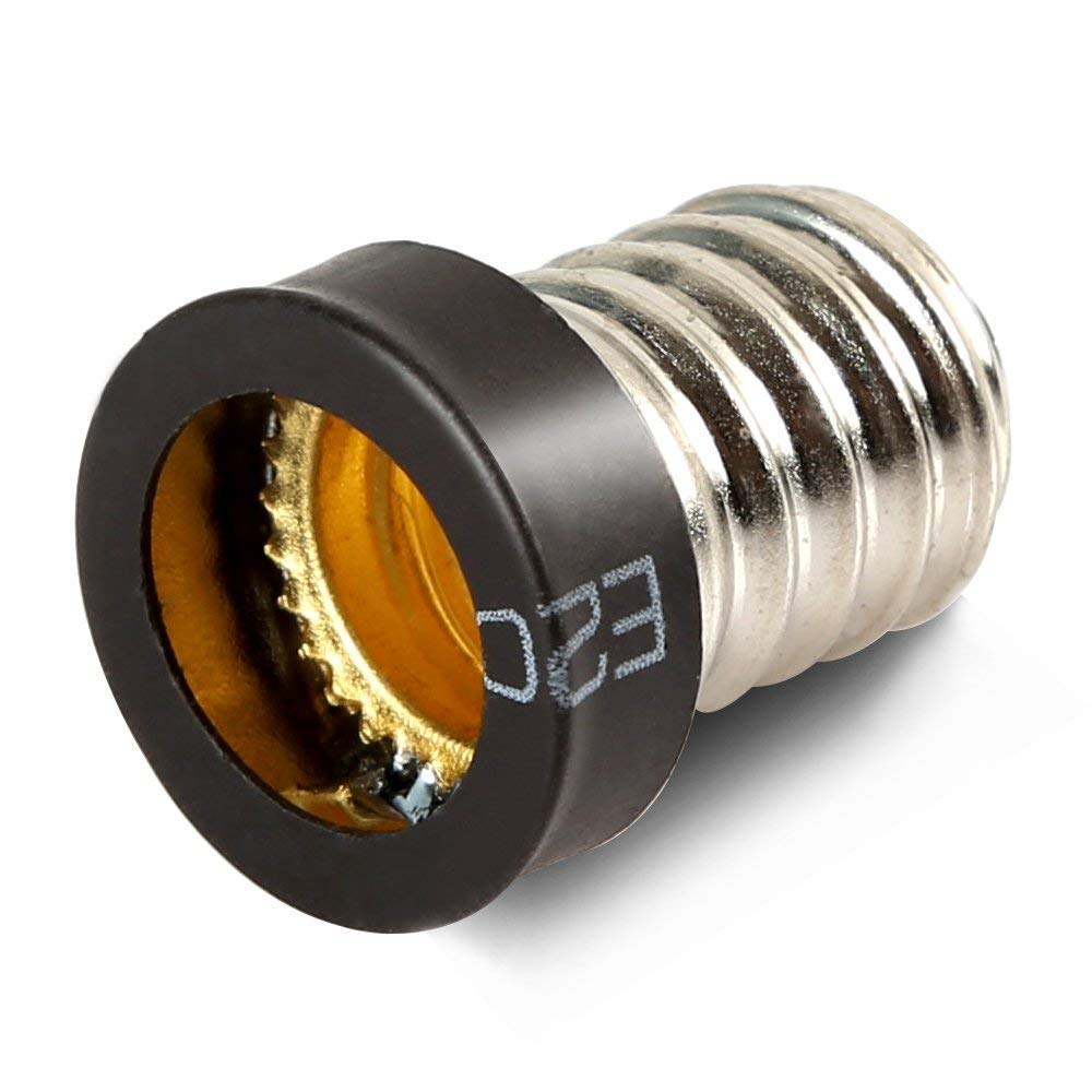 Unknown E14 To E12 Base Led Light Bulb Adapter - Metal Socket Converter, Silver
