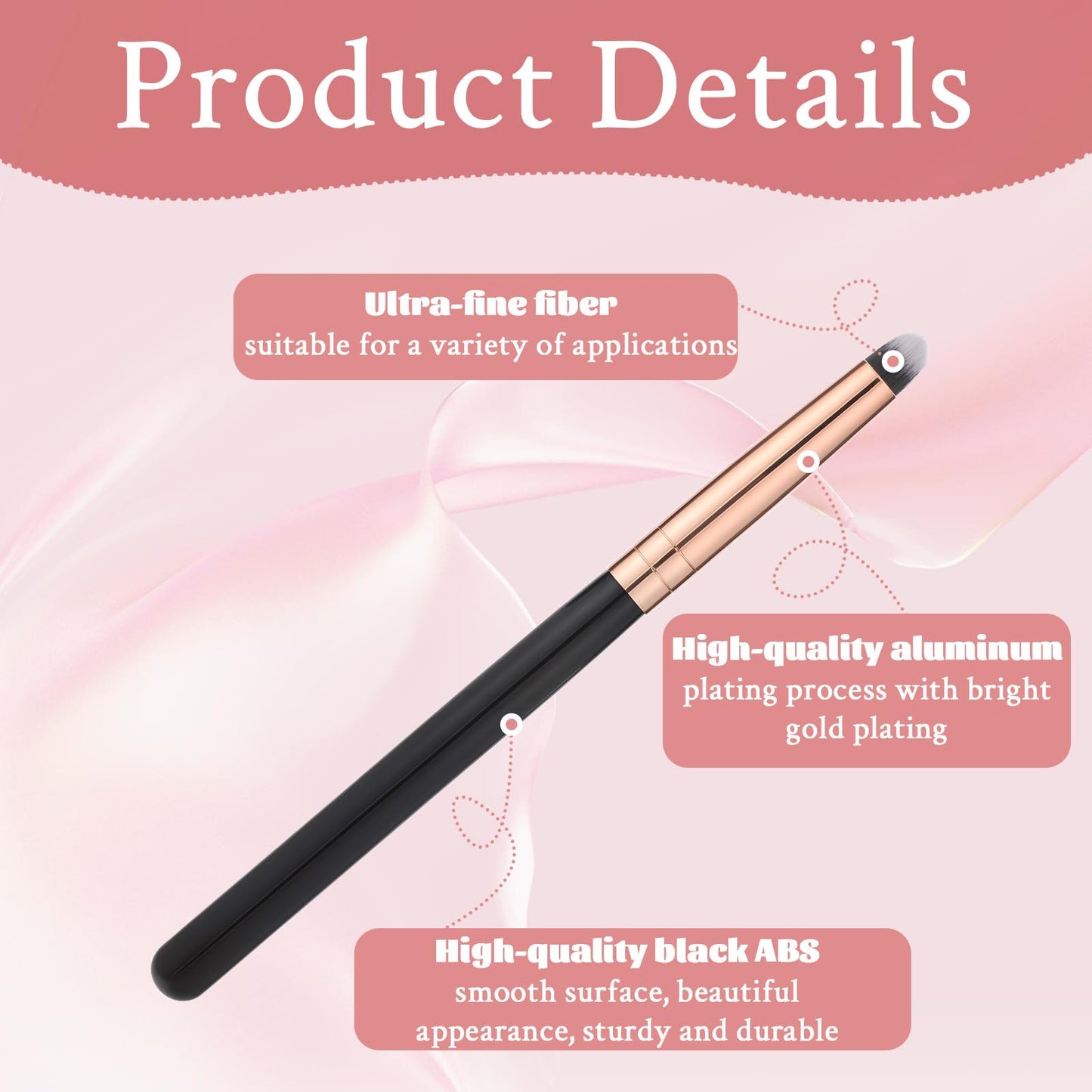 8 Pcs Professional Small Pencil Eyeshadow Brush, Eyeliner Smudge Brush Pointed Pencil Stick Set Round Blending Makeup Tool Reusa