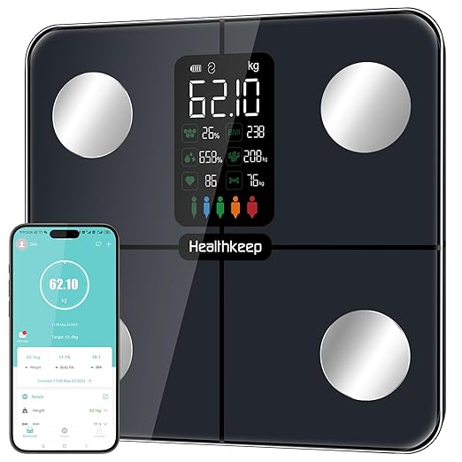 Smart Scale for Body Weight – Large Backlit Display Ultra‑Precise Bathroom Weight Scale with 15 Body Composition Metrics, ...