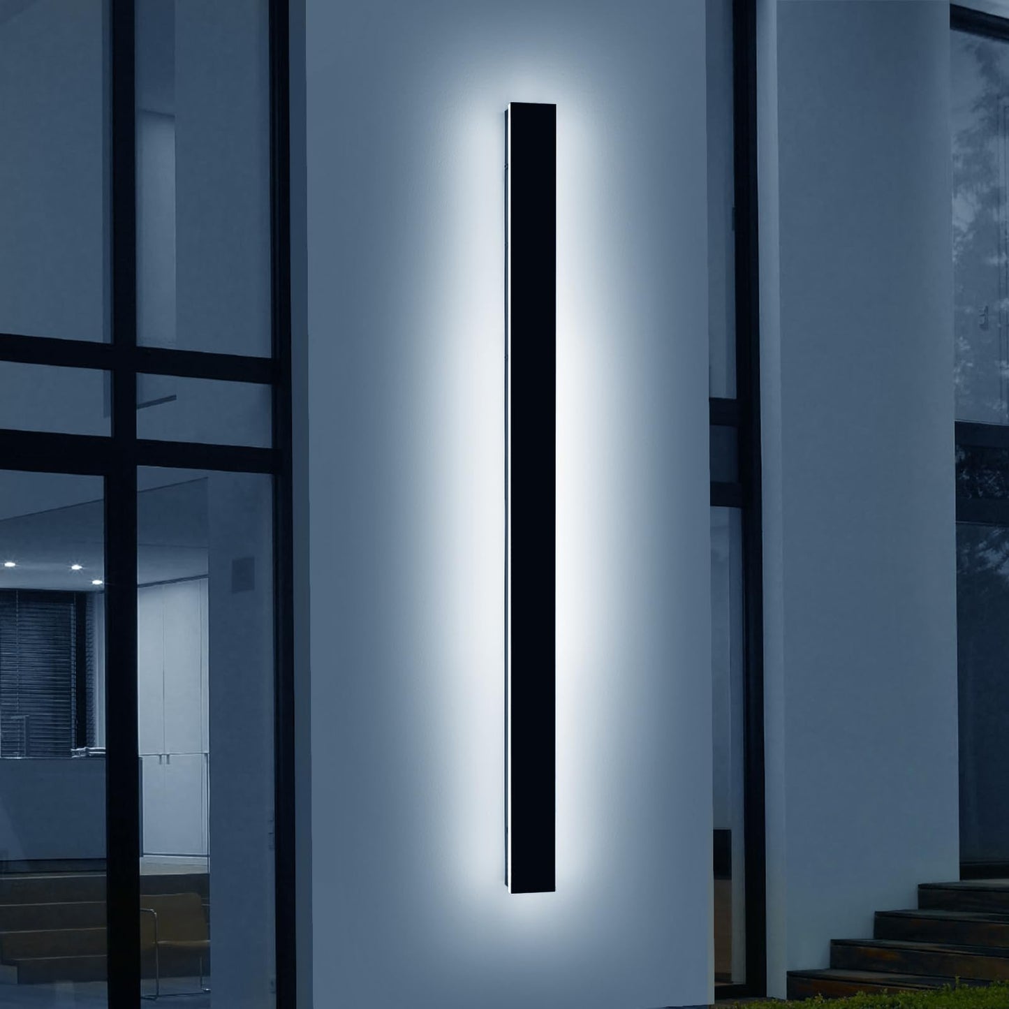 Daoseolo 71inch Outdoor Wall Light, Dimmable 3000K-6000K, IP65 Waterproof Aluminum Sconce with Remote Control