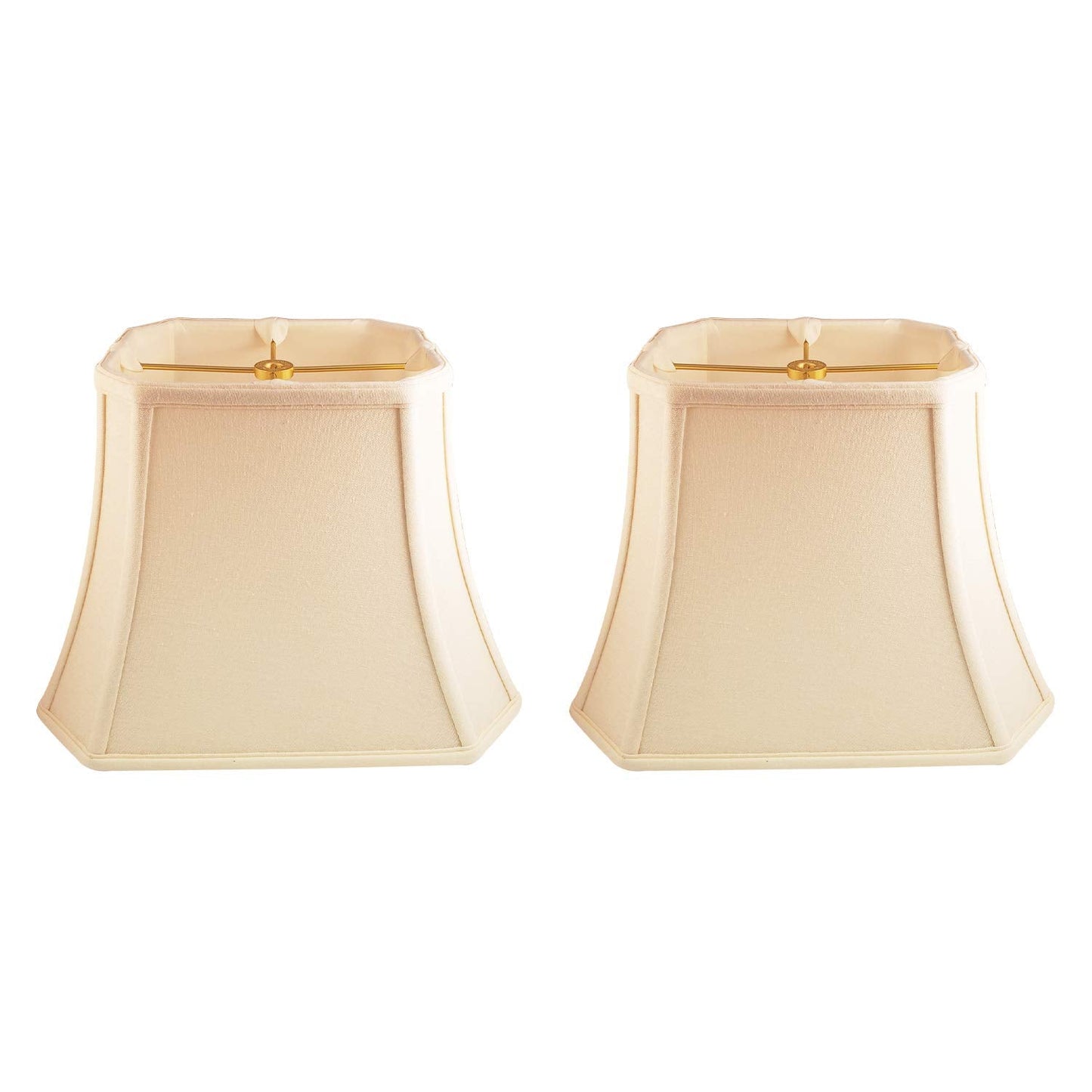 Royal Designs, Inc. Rectangle Cut Corner Lamp Shade, 8 x 14 x 10.5, Linen Eggshell, Model BSO-710-14LNEG-2, 2-Pack