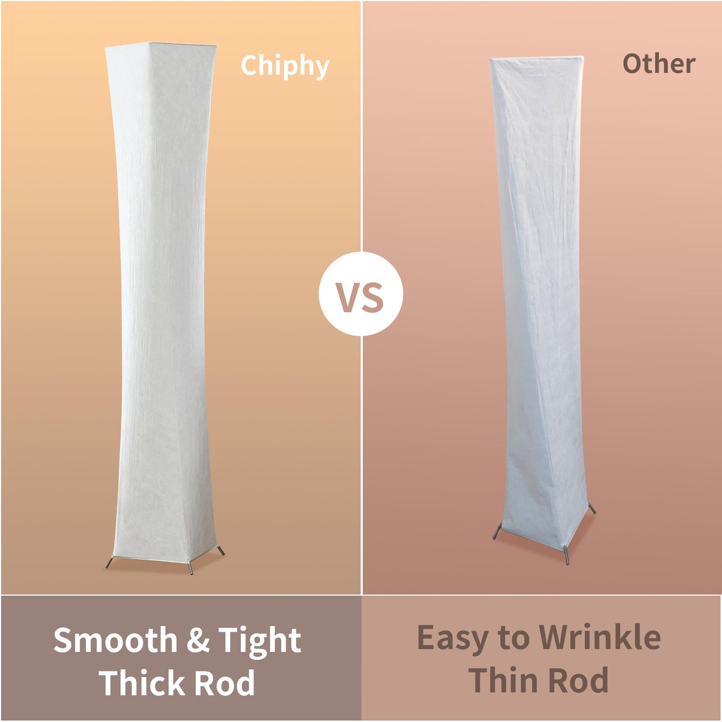 Chiphy Dimmable Floor Lamp, 52 Tall, Alloy Steel, 3-Level Brightness, White Fabric Shade, Model Sf211-107(A)