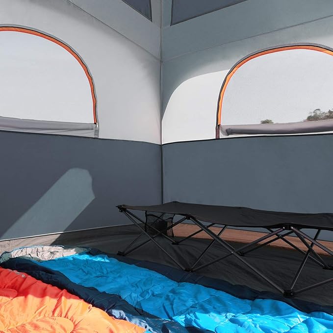 UNP Tents 6 Person Waterproof Windproof Easy Setup,Double Layer Family Camping Tent with 1 Mesh Door & 5 Large Mesh Windows -10'X9'X78in(H)