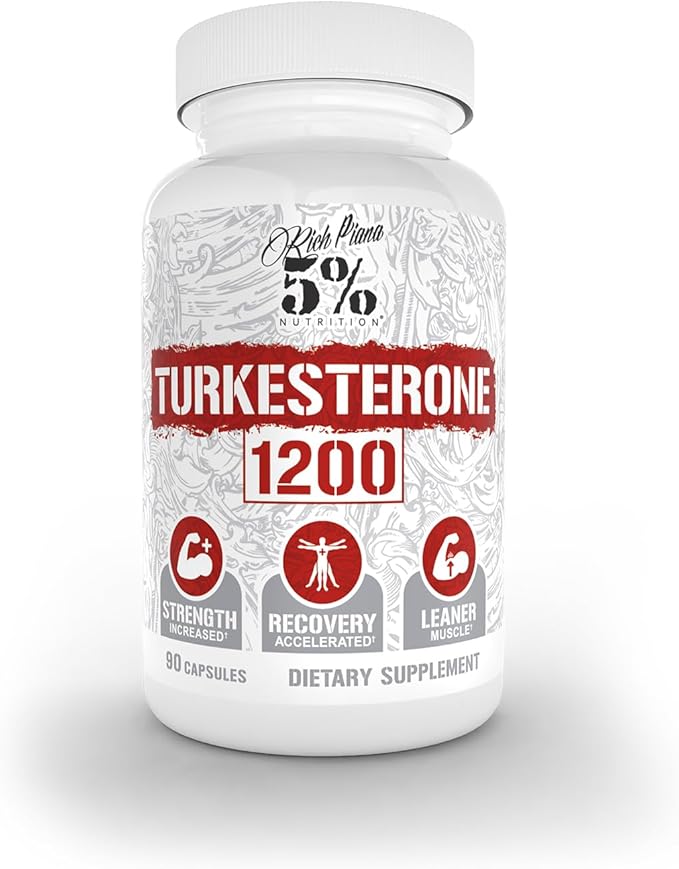 5% Nutrition Turkesterone 1200 mg + 200mg Ecdysterone | Max Purity & Absorption | Complexed with Astragin, Cyclodextrin & Naringin | 90 Capsules (1 Month Supply)