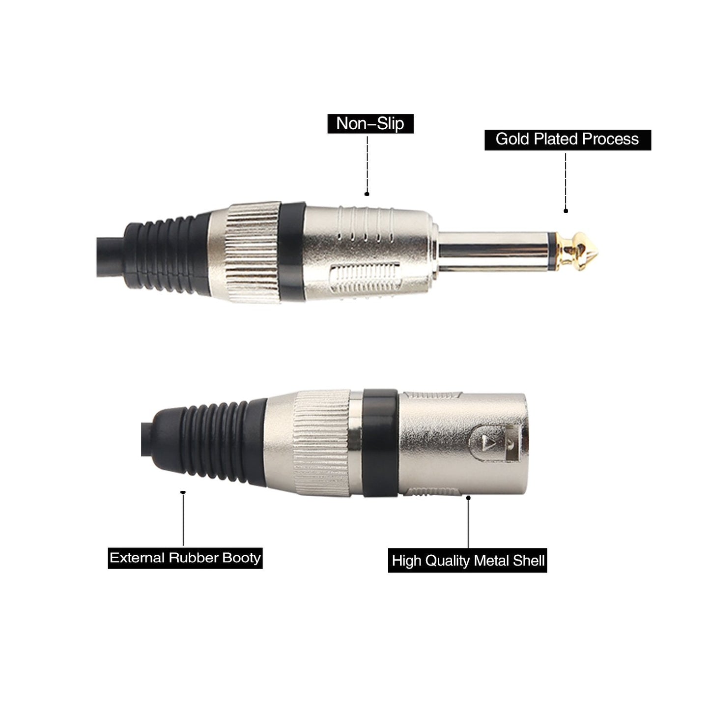 Disino Unbalanced 6.35Mm(1/4 Inch) Ts Mono To Xlr Male Cable Gold Plated Quarter Inch To Male Xlr Microphone Cable Interconnect
